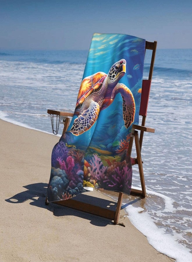 MIEPOS Sea Turtle Beach Towel,32x52in,Quick-Dry Sand-Free Ocean Bath Towels,Microfiber Lightweight for Travel Pool Yoga Beach Outdoor Activities Decor Accessories Gifts (Beach Sea Turtle) - Image 5